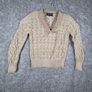 Gino Rossi International Wilson  Long Sleeve Pullover Knit Sweater Tan Size S